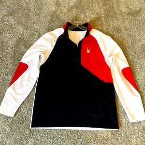 Spyder Men's Red and Black Long Sleeve  Jacket